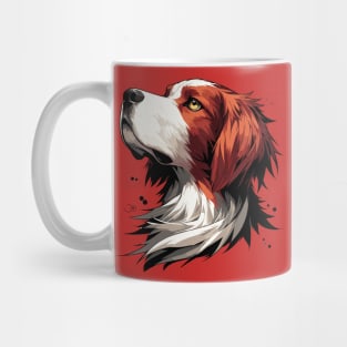 Stunning and Cool Irish Red and White Setter Monochrome and Gold Portrait for Father's Day Mug